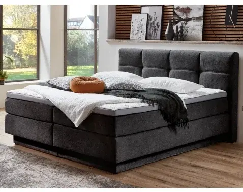 Posteľ boxspring Portage 160x200 cm, antracitová látka%