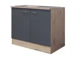 Kuchynská skrinka s drezom Tiago, dub san remo/šedá, šírka 100 cm%