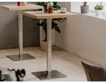 Barový stôl Quadrato 70x70 cm, dub sonoma/nerez%