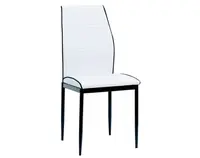 Jedálenská stolička Round, biela ekokoža%