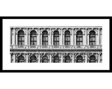 Rámovaný obraz Ca'rezzonico Palazzo 80x40 cm, čiernobiely%