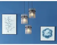 Závesné stropné osvetlenie Gorley 47 cm, sklenené tyčinky%