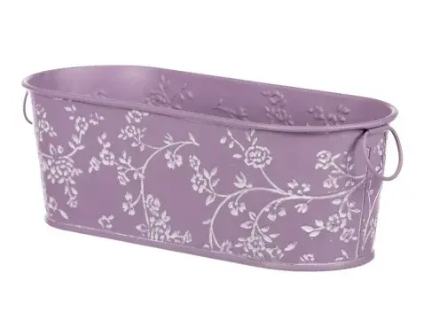 Obal na kvetináč fialový s bielymi ružami, 27,5 cm%