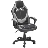 Livetastic HERNÍ ŽIDLE, vzhled kůže, mikrovlákno, šedá, černá