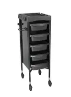 Kadernícky pracovný vozík Sibel Milano - čierny (0170079) + darček zadarmo