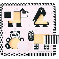 Bigjigs Toys Black & White Shape Puzzle aktivity vkládačka 10m+ 5 ks