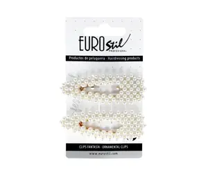 Ozdobné sponky pukačky s perličkami Eurostil Professional - 7,5 cm, 2 ks (06935)