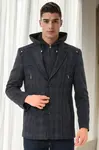 K7532 DEWBERRY MEN'S COAT-PLAID NAVY BLUE-1