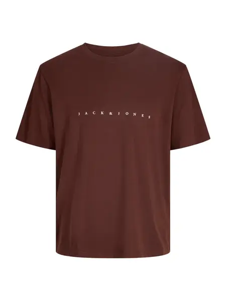 JACK & JONES Tričko 'JJEStar'  čokoládová / biela