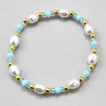 Plastic Pearl Beaded Stretch Bracelets for Women