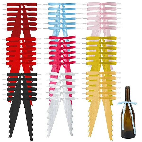 54Pcs 9 Colors Polyester Bowknot Ornament Accessories