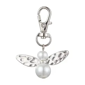 Glass Pearl Beads with Alloy Pendants