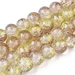 Spray Painted Crackle Glass Beads Strands