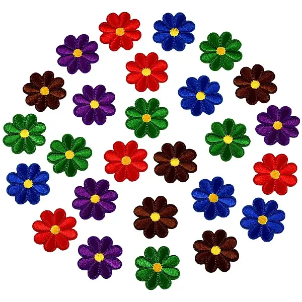 50Pcs 5 Colors Computerized Embroidery Cloth Iron on/Sew on Patches