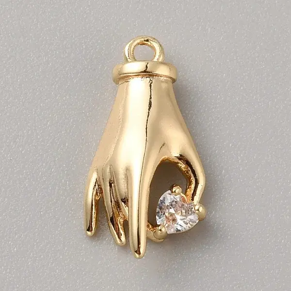 Brass with Clear Cubic Zirconia Charms