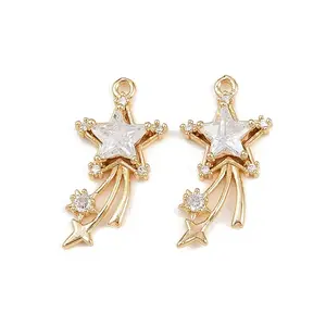 Brass Micro Pave Cubic Zirconia Pendants