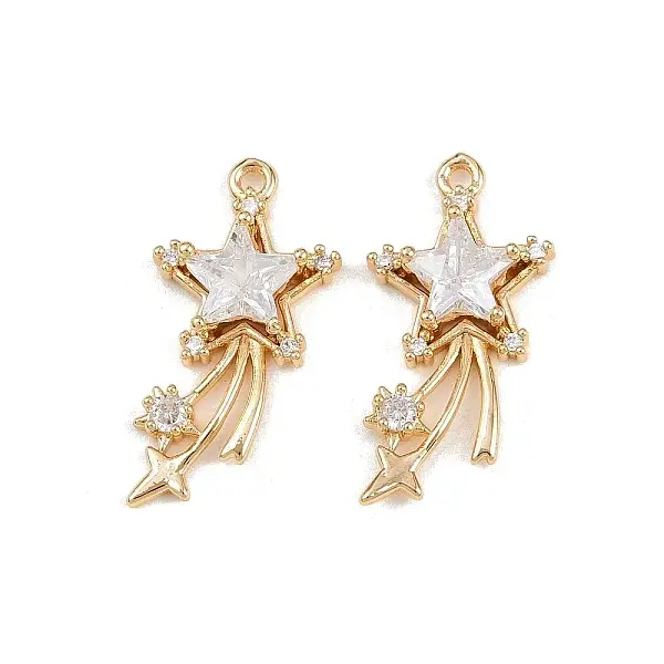 Brass Micro Pave Cubic Zirconia Pendants