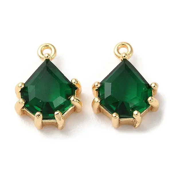 Real 18K Gold Plated Brass Micro Pave Cubic Zirconia Charms