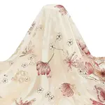 Embroidered Flowers Polyester Tulle Lace Fabric