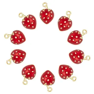 10Pcs Brass Enamel Pendants