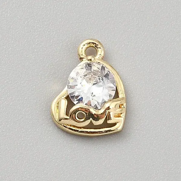 Brass Micro Pave Cubic Zirconia Pendants