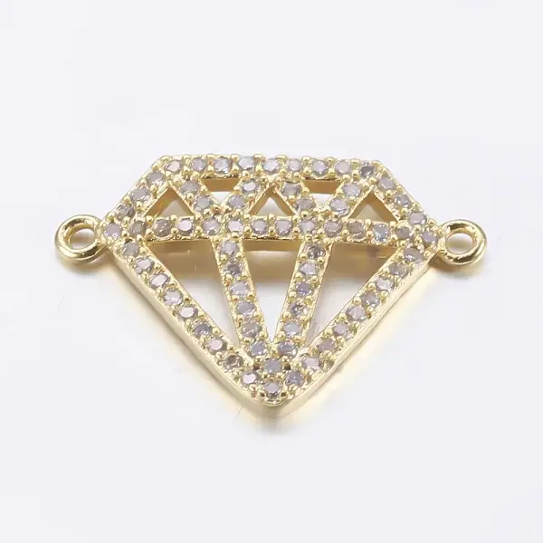 Brass Micro Pave Cubic Zirconia Links