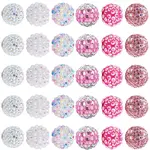 30Pcs 6 Style Polymer Clay Pave Rhinestone Beads