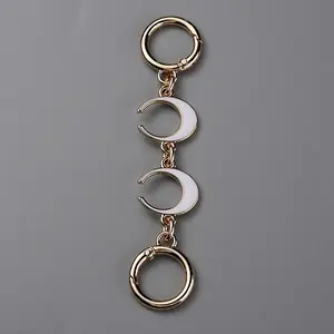 Alloy Enamel Crescent Moon Link Purse Strap Extenders