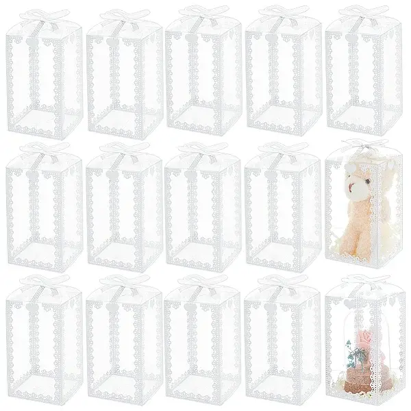 Folding Heart Print Transparent PVC Gift Packing Boxes