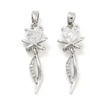 Brass with Clear Cubic Zirconia Pendants