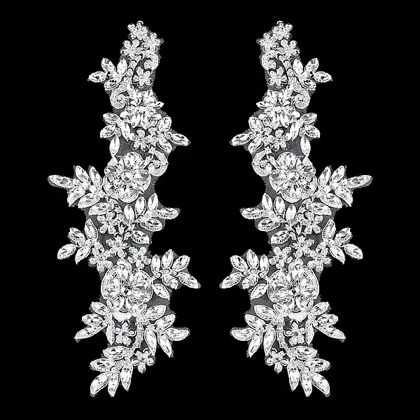 Acrylic Rhinestone Flower Appliques