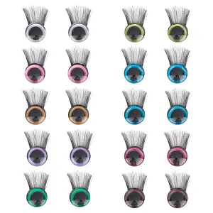 20 Sets 10 Colors Plastic Doll Eye & Eyelashes