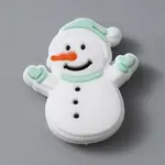 Snowman Christmas Theme Food Grade Eco-Friendly Silicone Beads