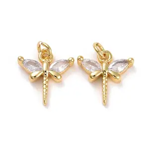 Brass Micro Pave Cubic Zirconia Pendants