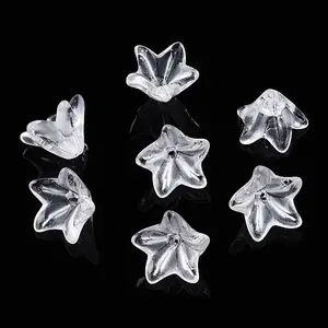 Transparent Glass Beads Caps