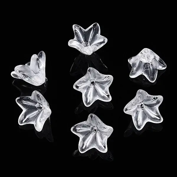 Transparent Glass Beads Caps