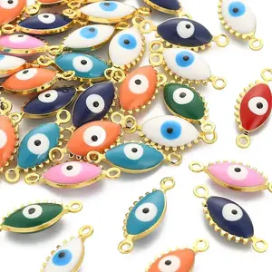 50Pcs Brass Enamel Connector Charms