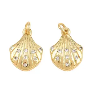 Brass Micro Pave Clear Cubic Zirconia Charms