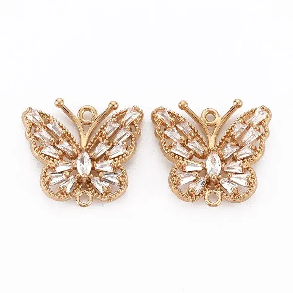 Brass Micro Pave Cubic Zirconia Links Connectors