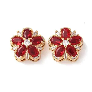 Brass Micro Pave Cubic Zirconia Beads
