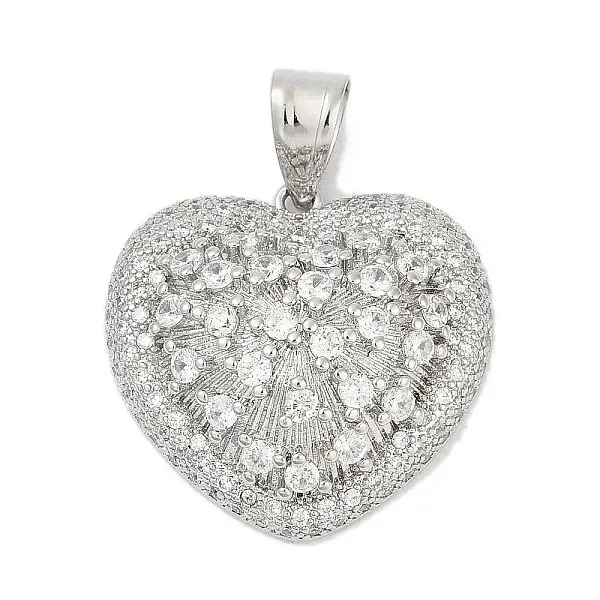 Brass Micro Pave Cubic Zirconia Pendants