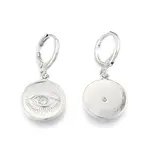 Clear Cubic Zirconia Horse Eye Dangle Leverback Earrings