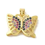 Brass Micro Pave Colorful Cubic Zirconia Pendants