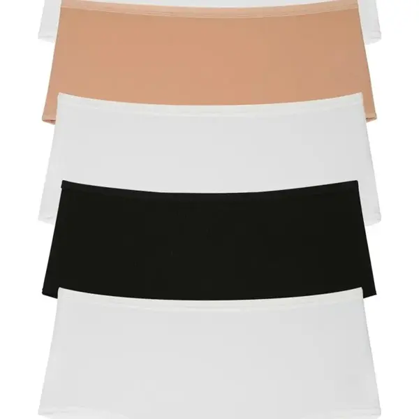 98545 Dewberry Women Panties High Waist Pack of 5-BLACK-WHITE-CAMEL