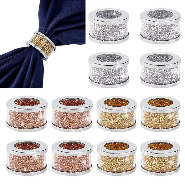 4 Sets 3 Colors Column Iron Napkin Rings