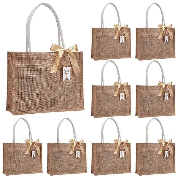 10Pcs Rectangle Canvas Cloth Tote Bags