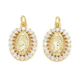 Religion Brass Micro Pave Clear Cubic Zirconia Pendants
