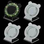 4Pcs Clear Acrylic Slant Back Single Bracelet Bangle Display Stands