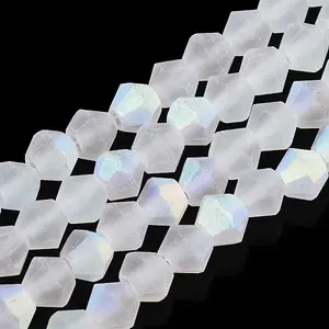 Imitate Austrian Crystal Bicone Frosted Glass Beads Strands