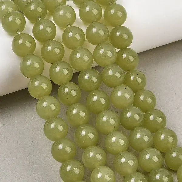 Natural Dyed White Jade Beads Strands